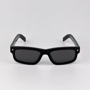Prada PRB11S Sunglasses – Black Rectangle Frame Grey Crystal | Model 16K731